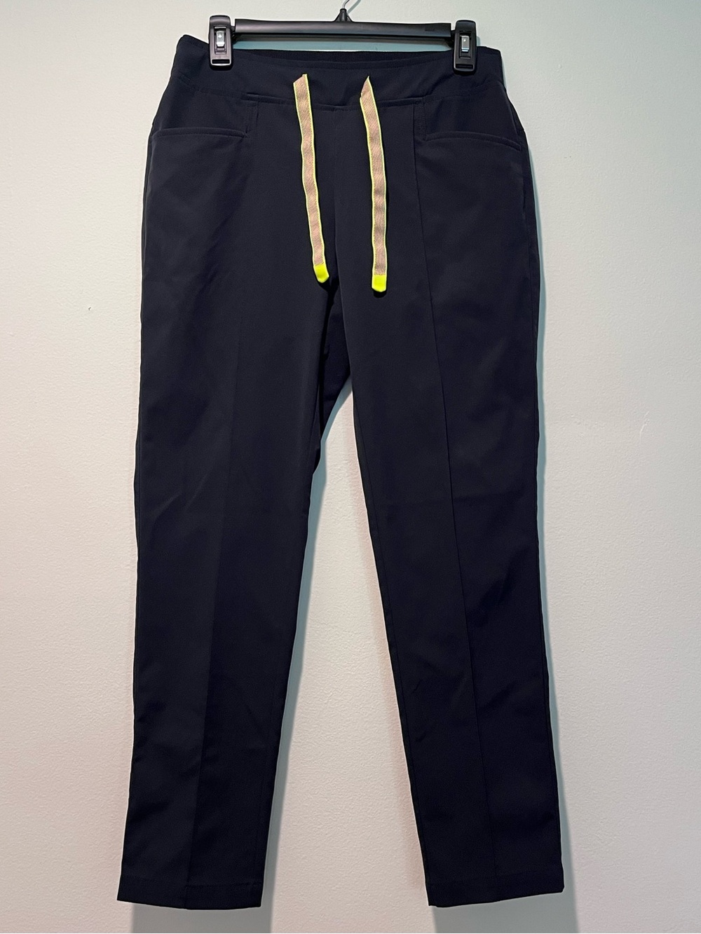 Women's Medelita Argon Scrub Black Jogger Pants with Neon-Trim Drawstring